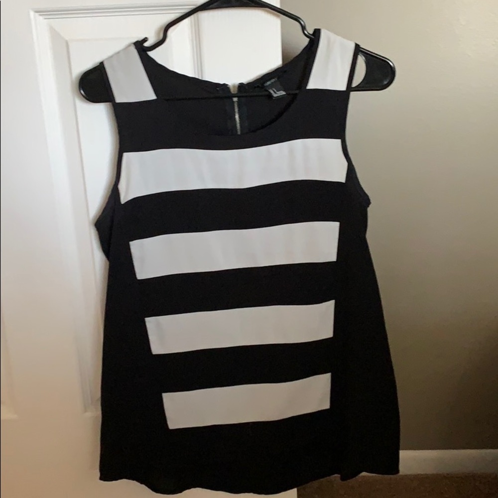 Forever 21 Black and white striped tank